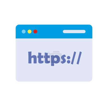 Ilustración de Concepto de protocolo de transferencia de hipertexto, página web de datos HTTPS. Navegador web, protocolo de comunicación por Internet. - Imagen libre de derechos