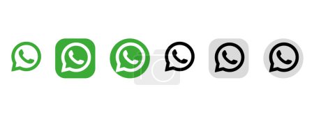 Ilustración de Icono del logotipo de WhatsApp. Establecer icono whatsapp. Vector editorial. - Imagen libre de derechos