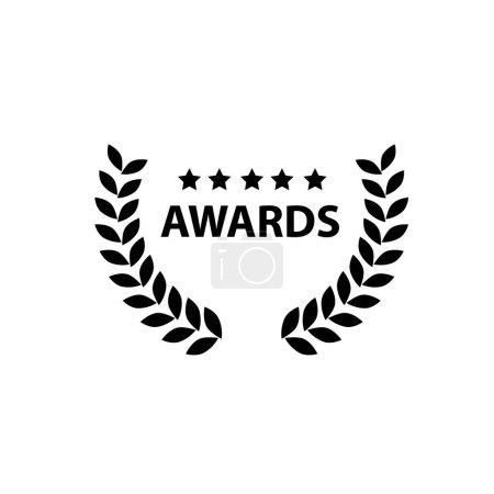 Ilustración de Premio de cine a la mejor película en forma de logotipo de una rama de laurel. Cine, Premio de Cine, Estrenos de Cine. Objetos aislados - Imagen libre de derechos