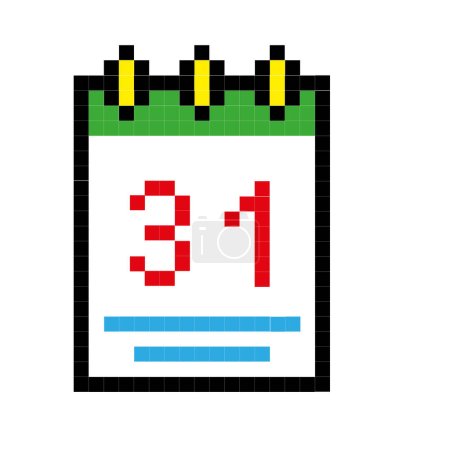 Illustration for Pixel art calendar, vector - Royalty Free Image