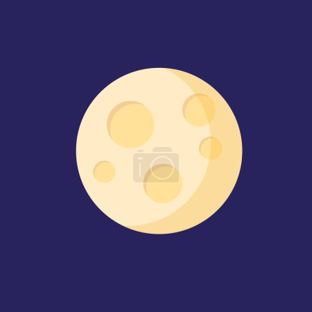 Illustration for Moon on dark blue background. Moon logo design. - Royalty Free Image