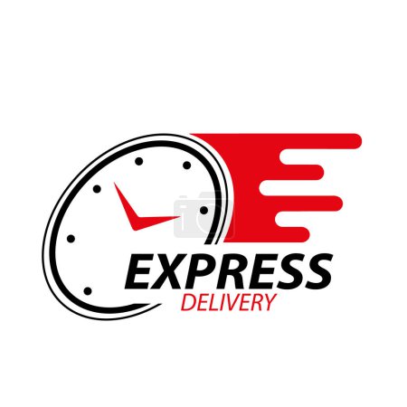 Express Delivery Icon Konzept. Uhr-Symbol für Service, Bestellung, schnellen und kostenlosen Versand. moderne Designvektorillustration.