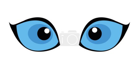 Illustration for Blue cat eyes isolated on white background. Vector illustration - Royalty Free Image