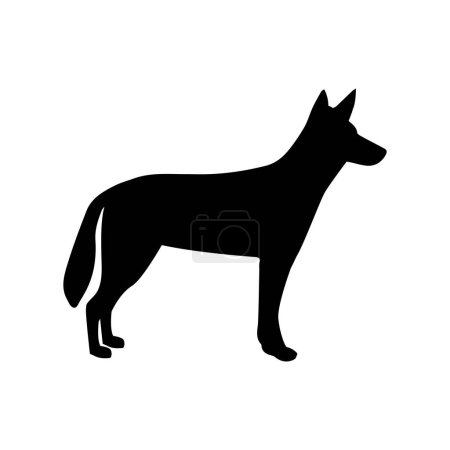 Australische Tier-Dingo-Hunde-Ikone. Abbildung Schwarzer Vektor 