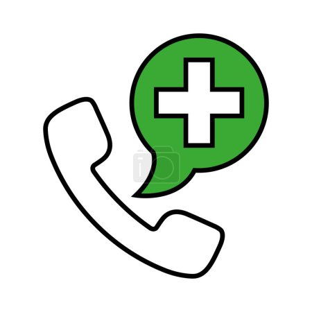 Emergency call filled outline icon, medicine and healthcare, medical support sign vector graphics, a colorful line pattern