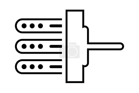 Database cleaning thin line icon, data and analytics, removing sign, vector graphics, a linear pattern 