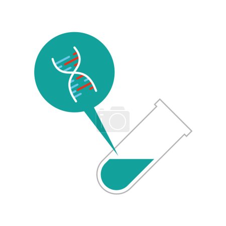 Illustration for DNA in test tube eppendorf. Molecular biology science. Vector illustration - Royalty Free Image