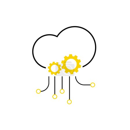 Cloud-API-Vektorsymbol. Software-Integration Illustration Zeichen. Bewerbungssymbol.