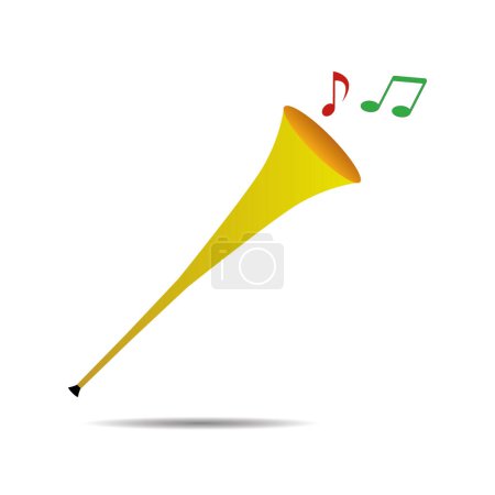 Vuvuzela trompetet Fußballfan. Fußball Vektor Sport spielen Fan-Symbol mit Vuvuzela oder Trompeten-Design.
