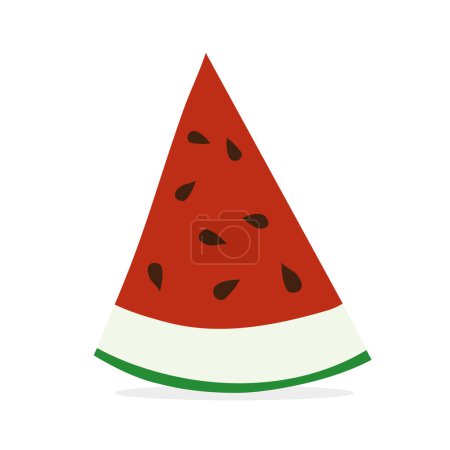 Wassermelone in Scheiben schneiden. Wassermelone vorhanden. Wassermelonen-Vektorillustration. Isoliert auf weißem Hintergrund