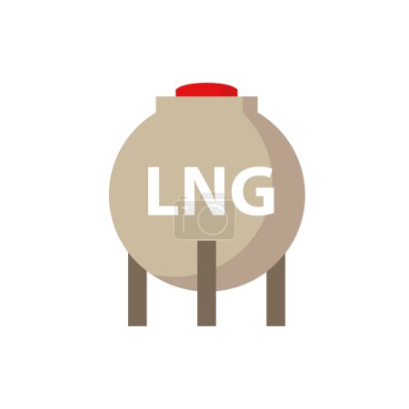 Ilustración de Icono del tanque de GNL. Soporte de gas. Industria energética. Vector. - Imagen libre de derechos