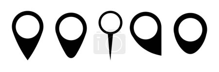 Eine Reihe von Map-Pin-Symbolen in verschiedenen Formen. Lagehinweise. Editierbare Vektoren.