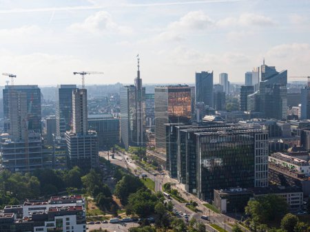 Photo for Brussels, Belgium - May 12, 2022: Urban landscape of the city of Brussels. Office district mixed with residential buildings in a residential area. - Royalty Free Image