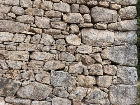 Photo for Detail of a traditional dry stone masonry from the south of France in the Cevennes - Royalty Free Image