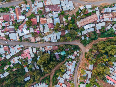 Téléchargez les photos : Aerial view of Gondar town city, Ethiopia - en image libre de droit