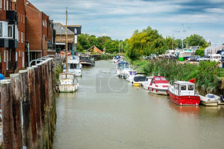 Photo for River Stour view from the Bridge, Sandwich, Kent, England, UK - Royalty Free Image