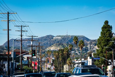 Photo for Hills of  Los Angeles view from Silver Lake district, Los Angeles, California, USA - Royalty Free Image