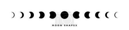 Illustration for Moon phases astronomy icon set on white background. night moon phases and space astronomy. Concept cycle from new moon to full moon. Vector illustration - Royalty Free Image