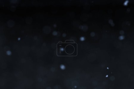 Photo for Bokeh of white snow on a black background. Snowfall - new design element. - Royalty Free Image
