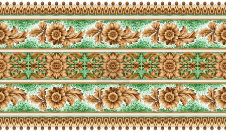 Photo for Seamless antique flower border design - Royalty Free Image