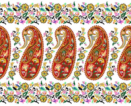 Photo for Traditional Asian paisley border design - Royalty Free Image