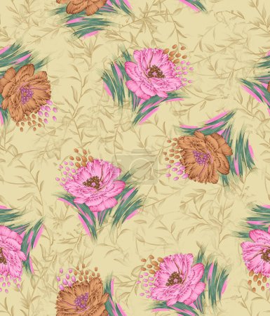 Photo for Seamless textile floral pattern design - Royalty Free Image