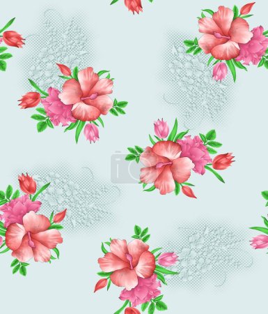 Photo for Seamless shoe flower pattern design - Royalty Free Image