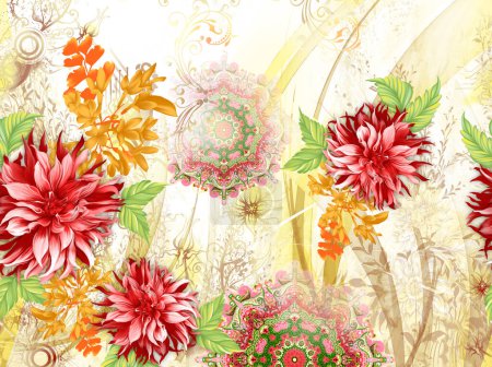Photo for Seamless textile floral border design - Royalty Free Image