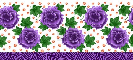 Photo for Seamless purple rose flower border design - Royalty Free Image