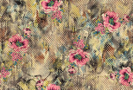 Photo for Seamless digital textile floral pattern - Royalty Free Image