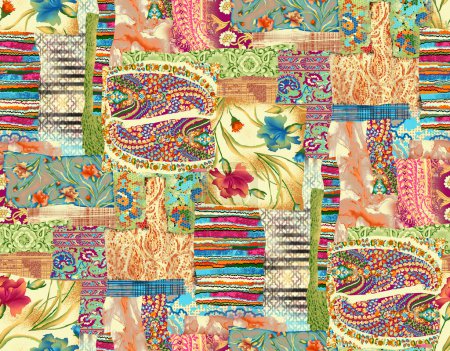 Photo for Seamless digital textile fabric pattern design - Royalty Free Image