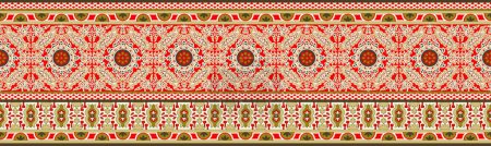 Photo for Seamless red tribal border design - Royalty Free Image