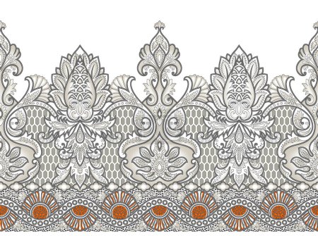 Photo for Seamless lacy border design on white background - Royalty Free Image