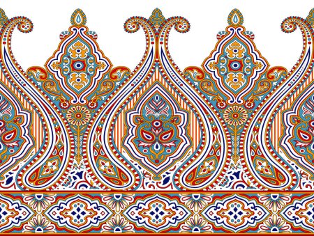 Photo for Seamless traditional Asian border design on white background - Royalty Free Image