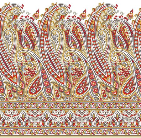 Photo for Traditional Asian paisley border design - Royalty Free Image