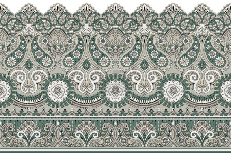 Photo for Traditional Asian silky paisley border design - Royalty Free Image