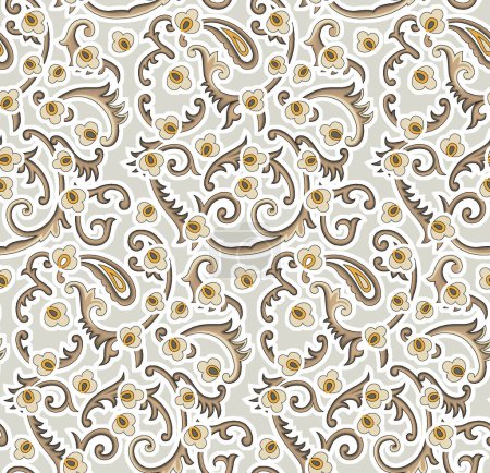 Photo for Seamless swirly floral pattern design - Royalty Free Image