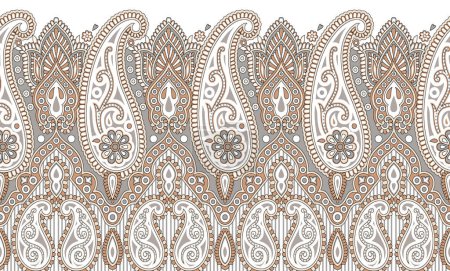 Photo for Traditional seamless Asian paisley border - Royalty Free Image