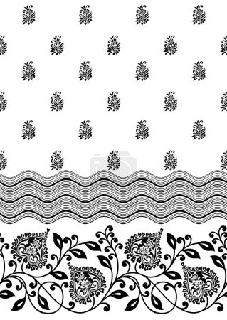 Photo for Seamless black and white traditional Asian border - Royalty Free Image