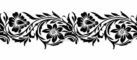 Illustration for Seamless vector floral border design - Royalty Free Image