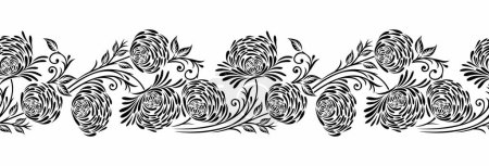 Illustration for Seamless abstract vector floral border design - Royalty Free Image