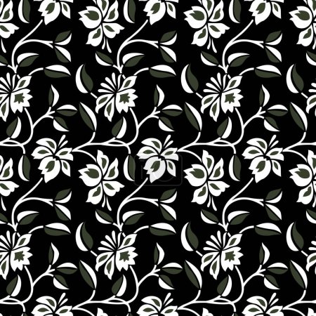 Photo for Seamless floral pattern on dark background - Royalty Free Image