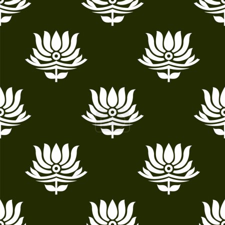 Photo for Seamless vector lotus flower pattern design - Royalty Free Image