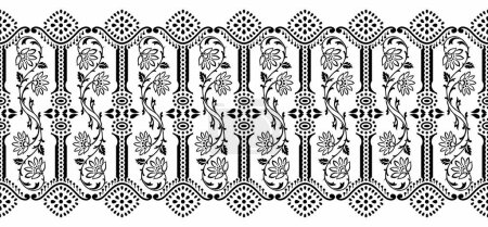Photo for Seamless black and white lacy border design - Royalty Free Image