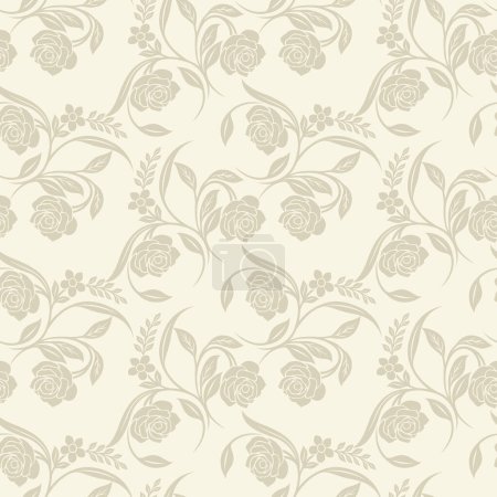 Photo for Vector seamless rose flower pattern design - Royalty Free Image