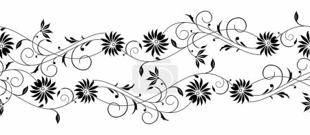 Photo for Seamless vector floral vine border - Royalty Free Image