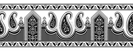 Photo for Seamless vector paisley border design - Royalty Free Image