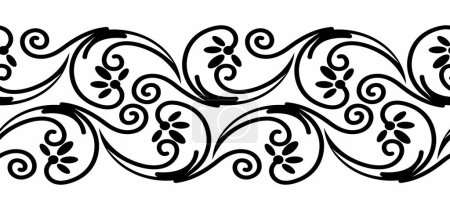 Photo for Seamless swirly vine and floral border design - Royalty Free Image