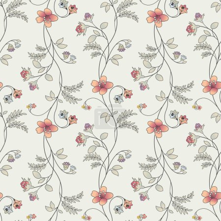 Photo for Seamless small cute textile flower pattern design - Royalty Free Image