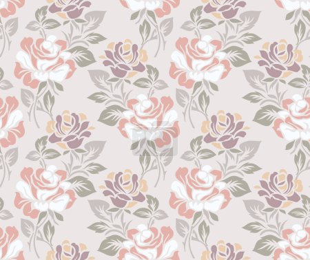 Photo for Seamless abstract rose flower pattern design - Royalty Free Image
